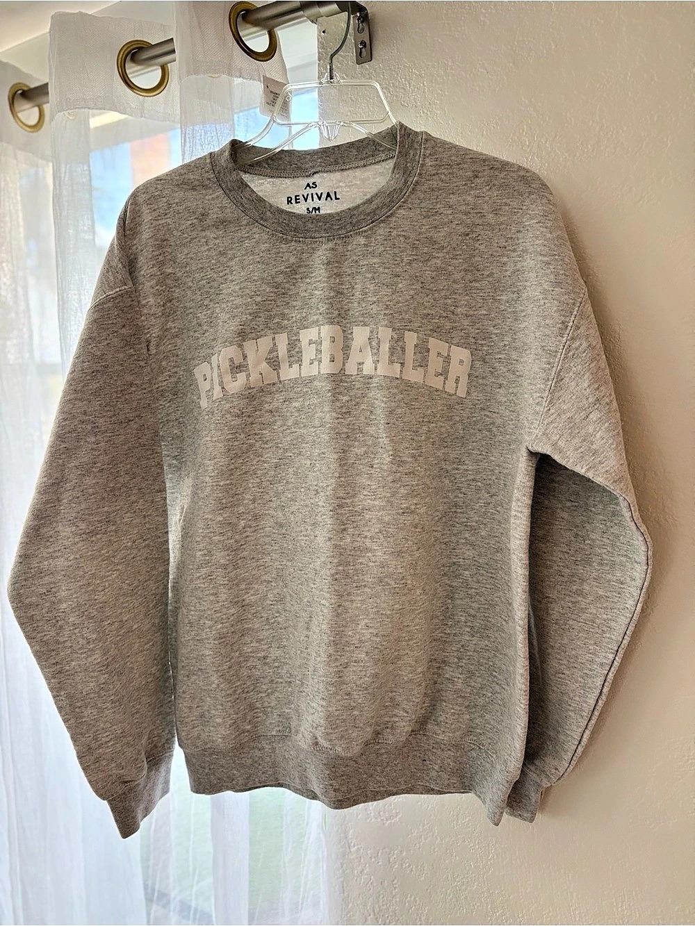 Altard State REVIVAL Pickleballer Crewneck Graphic Sweatshirt in Gray